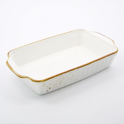 Beige Auflaufform mit strukturierten Seiten 26,5x17,5cm