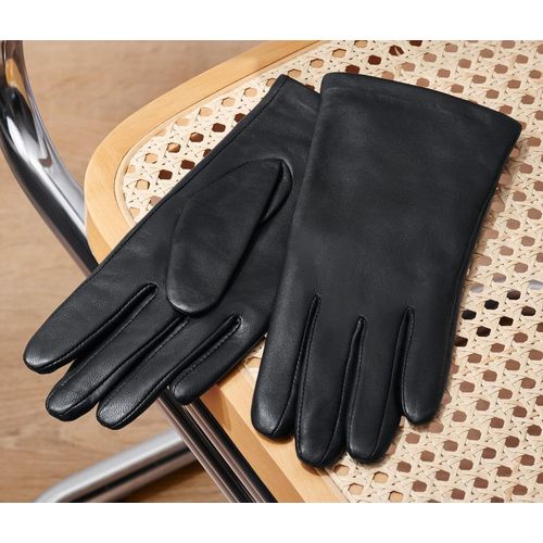 Tchibo - Lederhandschuhe - Damen - Gr. 7,5 - schwarz