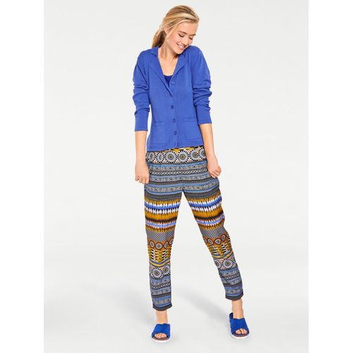 Strickjacke HEINE, Damen, Gr. 36, blau (royalblau), 100% Baumwolle, unifarben, Strickjacken