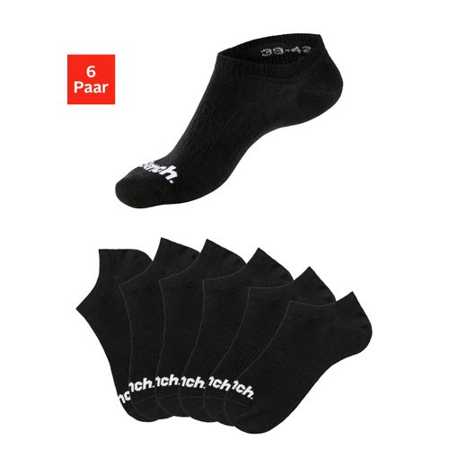 Sportsocken BENCH., Damen, Gr. 43-46, schwarz (6x schwarz), Baumwollmischung, unifarben, elastisch, Socken Sportsocken, Sneakersocken verschwinden im Schuh