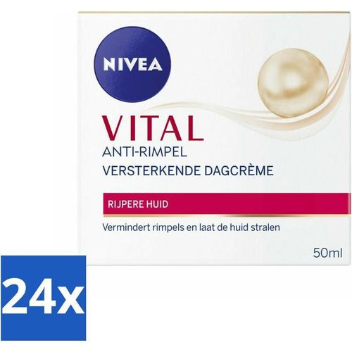 NIVEA VITAL Tagescreme - Anti-Falten Gesichtscreme - Stärkend - 50 ml - Vorteilspack - 24 Stücke