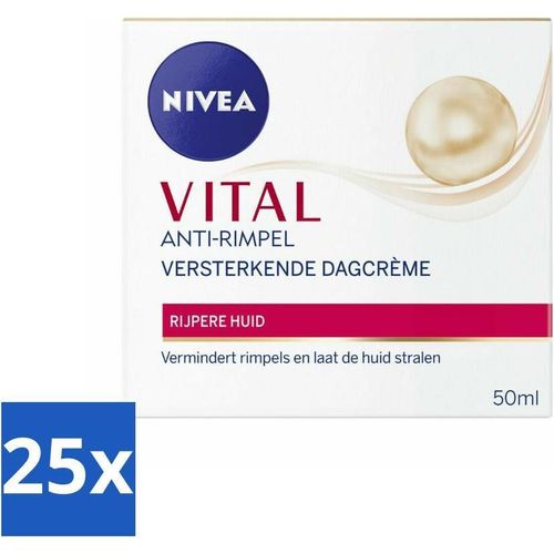 NIVEA VITAL Tagescreme - Anti-Falten Gesichtscreme - Stärkend - 50 ml - Vorteilspack - 25 Stücke