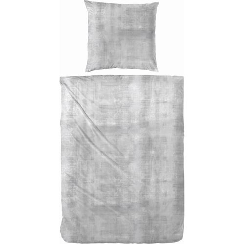 Bettwäsche PRIMERA, grau, B/L: 135cm x 200cm, 1 Stk., 1 Stk., Mako-Satin, B/L: 80cm x 80cm, 2 Stk., Mako-Satin, Obermaterial: 100% Baumwolle, Bettwäsche