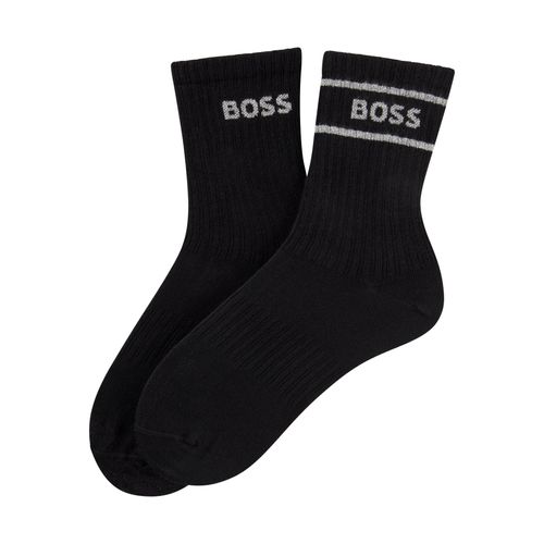Socken BOSS, Damen, Gr. 36-42, schwarz 001, Baumwollmischung, elastisch, Socken Socken, sportiv, mit dezentem Locke, Fersen- und Zehenpartie verstärkt