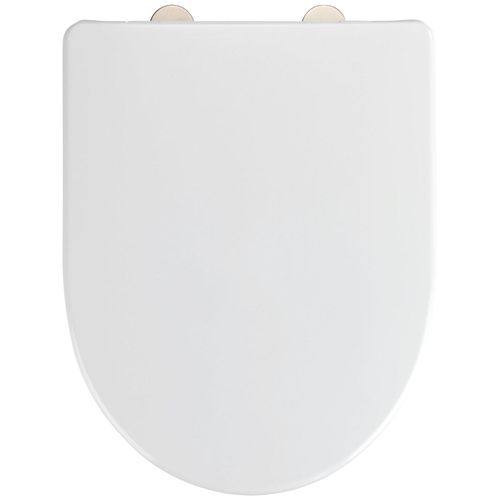 WC-Sitz WENKO "Exclusive Nr. 9", weiß, B:36,5cm L:47cm, Duroplast, Edelstahl, WC-Sitze, aus Duroplast, mit Absenkautomatik