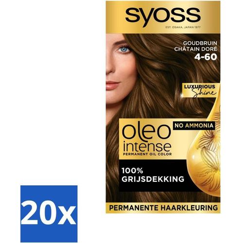 SYOSS – Oleo Intense 4-60 – Haarfarbe – Permanente Haarfärbung – Goldbraun – Langanhaltende Farbe - Vorteilspack - 20 Stücke