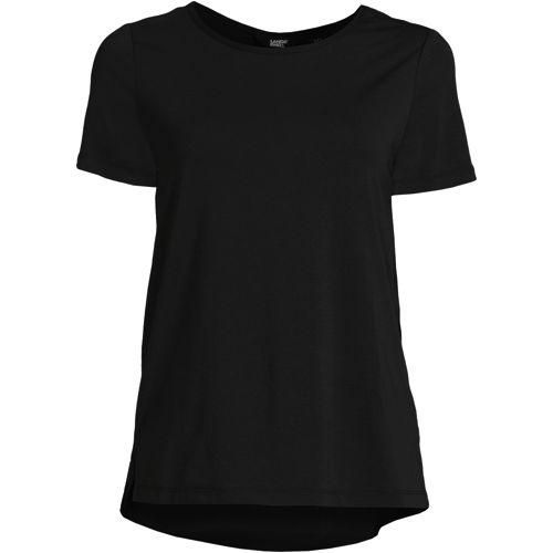 Baumwolle/Modal-Shirt mit Web-Rücken, Damen,  Schwarz, by Lands' End