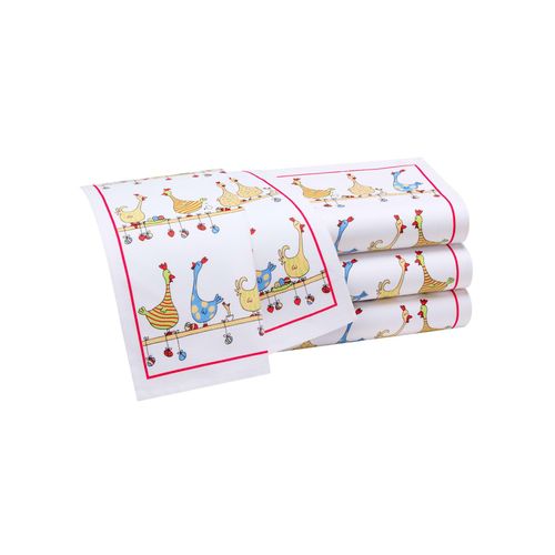 Geschirrtuch, gelb (weiß), 4 Stk., Leinen, Geschirrtücher