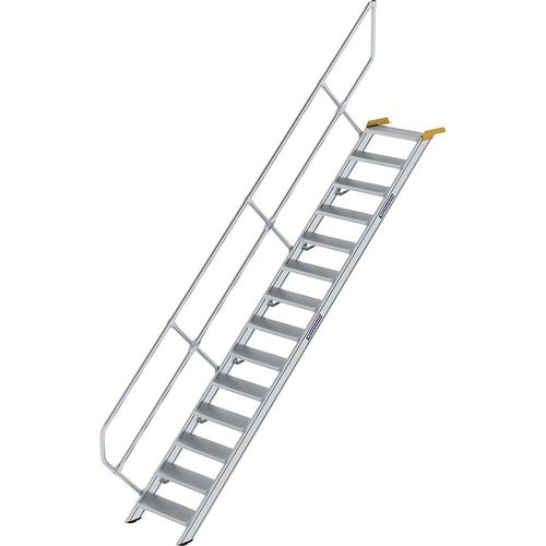 MUNK Industrietreppe, Alu-Stufen, Stufenbreite 600 mm, 14 Stufen