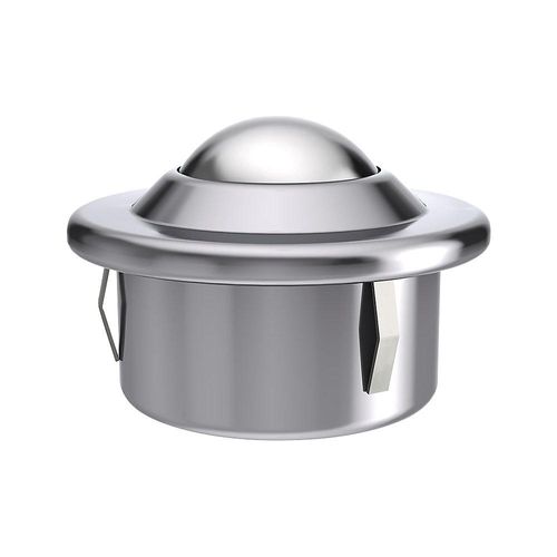 Schulz Stanztechnik Kugelrolle mit Bund und Clip, Edelstahlkugel, Kugel-Ø 15,88 mm, Nutzlast 50 kg, ab 20 Stk
