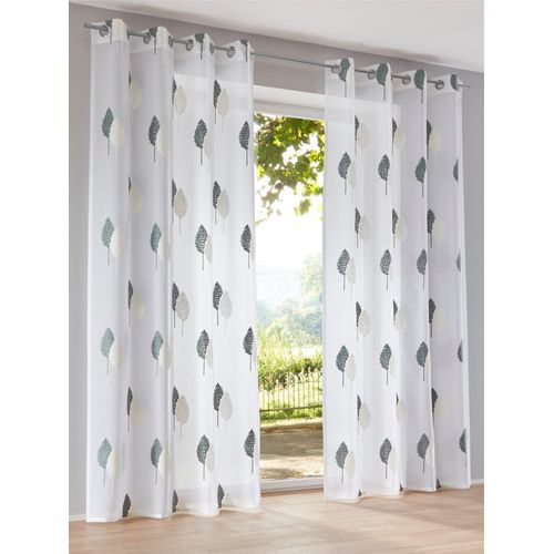 Gardine HEINE HOME Gr. 3, grün (salbei), B:140cm H:225cm, Polyester, Gardinen