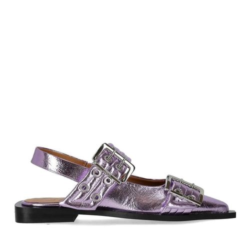 GANNI LAVENDER SLINGBACK BALLET FLAT SHOE WITH BUC - Gr. 37 (EU) - in Lila Image