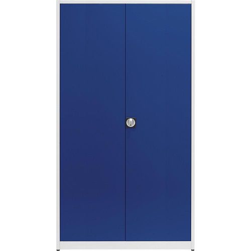 mauser Universalschrank, extrahoch, HxBxT 2200 x 1200 x 500 mm, lichtgrau / ultramarinblau