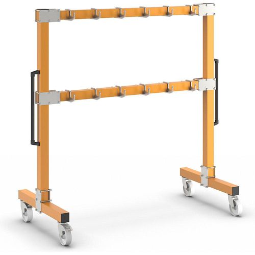 eurokraft pro Anschlagmittel-Garderobe, fahrbar, Länge 1900 mm