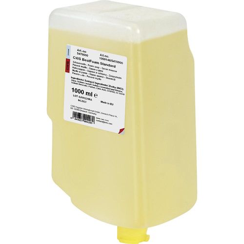 CWS Schaumseife Best Foam, hautverträglich, VE 12 Flaschen à 1 l, Standard, gelb
