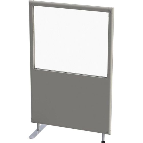 eurokraft pro Schallschutz-Trennwand, Paneel mit Fenster, Breite 1000 mm, Höhe 1600 mm, grau