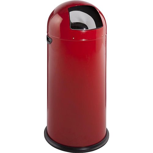 VAR Push-Mülleimer, Stahl, selbstschließend, feuerrot, 52 l, Höhe 890 mm