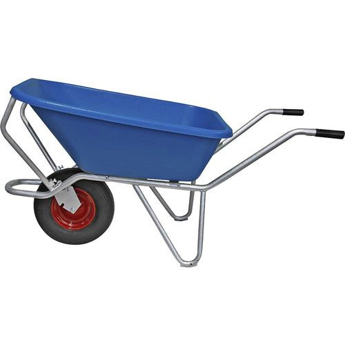Schubkarre mit verzinktem Untergestell, Luftreifen, 120 l, blau kaiserkraft