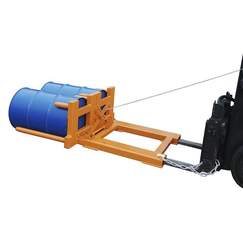 eurokraft pro Fasswender, für 2 x 200-l-Stahl-Spundfässer, orange