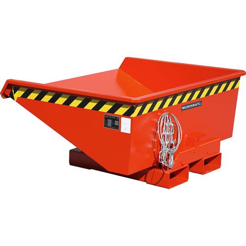 eurokraft pro Kippbehälter inkl. Abrollmechanismus, Volumen 0,275 m³, LxBxH 1210 x 960 x 540 mm, rot