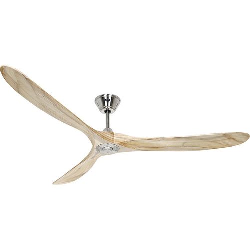 Deckenventilator ECO GENUINO, Rotorblatt-Ø 1800 mm, natur / Chrom kaiserkraft