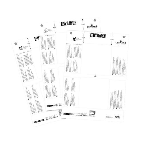 DURABLE Ersatzkarten für Tischschild, für HxB 52/104 x 100 mm, VE 200 Stk