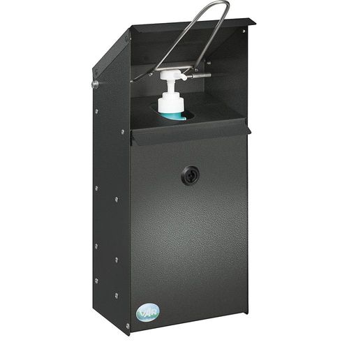 VAR Handdesinfektionsspender mit Wandhalterung, abschließbar, antik-silber