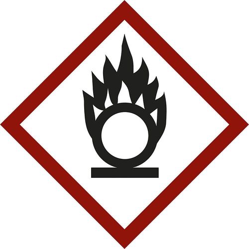 Gefahrstoffkennzeichen, Flamme über Kreis, VE 10 Stk, Folie, 105 x 105 mm kaiserkraft