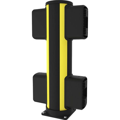 Axelent Rammschutz-Mittelpoller X-Protect, Höhe 870 mm, zwei Anschlüsse, gegenüberliegend