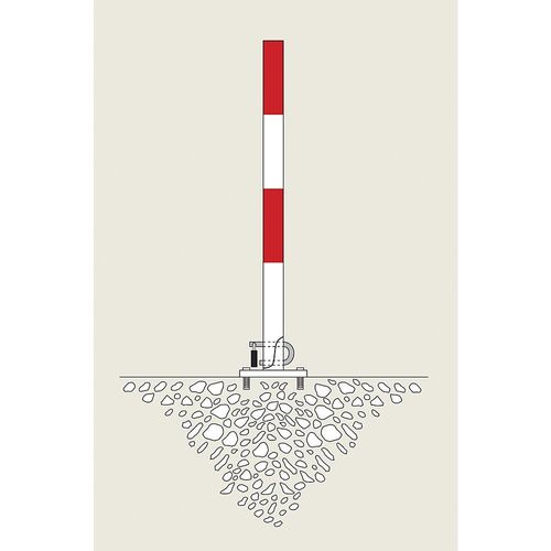 Moravia Kipp-Pfosten, zum Aufdübeln, rot-weiß