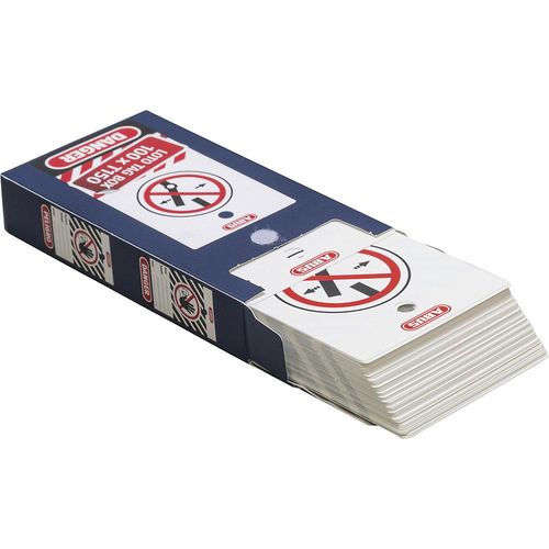 ABUS LOTO Warnanhänger T100, groß, im Dispenser à 100 Stk, rot