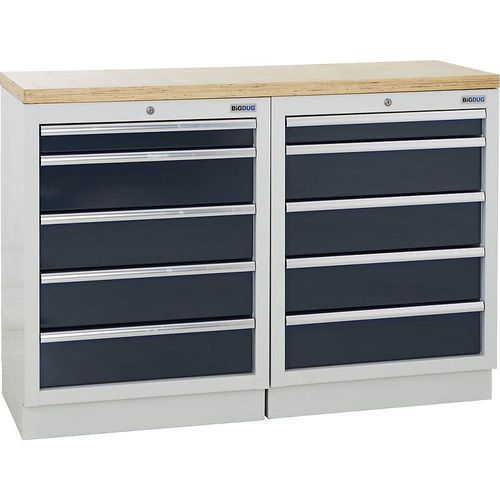 Schranksystem, 2 Schränke mit jeweils 5 Schubladen, anthrazitgrau kaiserkraft