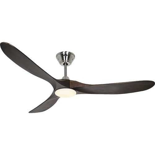 Deckenventilator ECO GENUINO-L, Rotorblatt-Ø 1520 mm, nuss / Chrom kaiserkraft