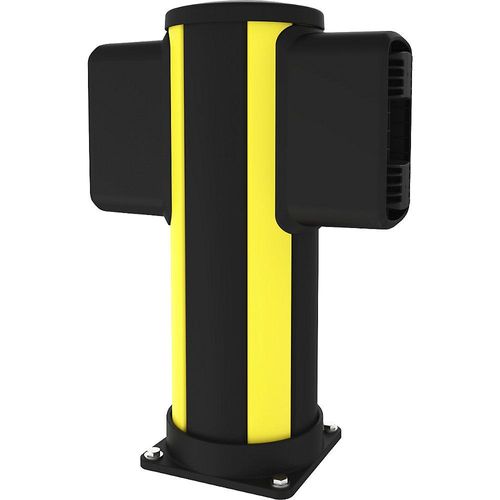 Axelent Rammschutz-Mittelpoller X-Protect, Höhe 610 mm, zwei Anschlüsse, gegenüberliegend