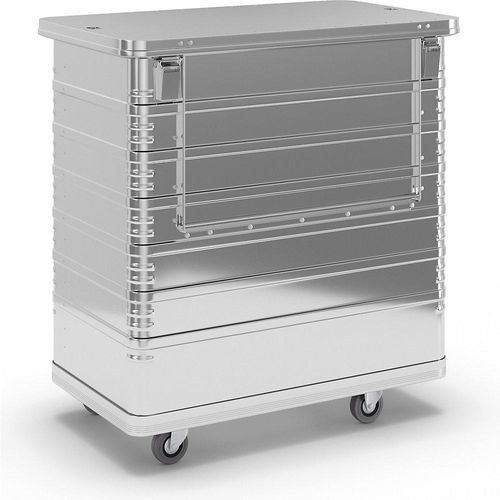 ZARGES Alu-Kastenwagen, Inhalt 1050 l, mit halb abklappbarer Seitenwand