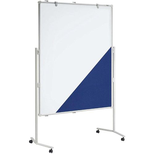 MAUL Moderationstafel MAULpro, Textil blau / Whiteboard, BxH 1200 x 1500 mm Image