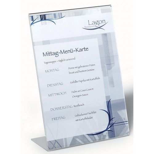 DURABLE Präsentationsständer aus Acryl, DIN A4, HxBxT 290 x 210 x 90 mm, VE 10 Stk