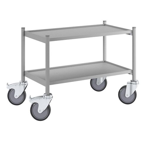 eurokraft pro Beistellwagen, Tragfähigkeit 150 kg, Ladefläche LxB 745 x 390 mm, 2 Etagen