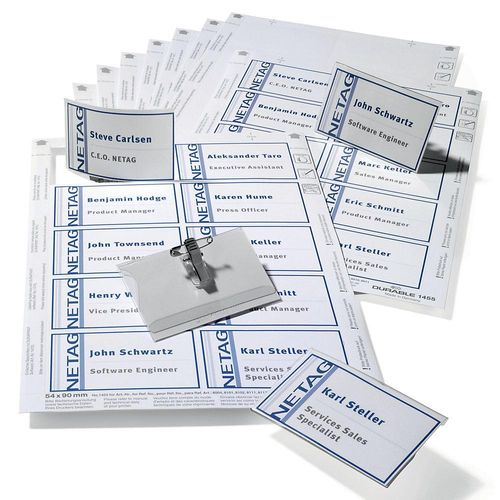 DURABLE Namensschilderset, Schilder mit Kombiklemme, VE 5 Stk