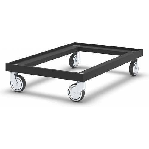 Kunststoff-Fahrgestell, 600 x 400 mm, Tragfähigkeit 150 kg, schwarz kaiserkraft