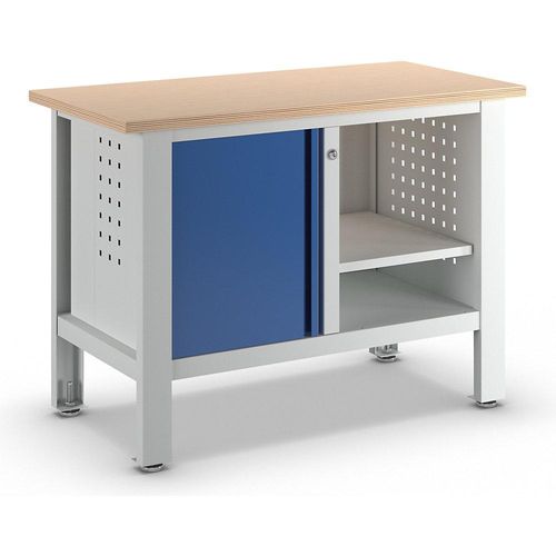 Werkbank, 1 Tür, 1 offenes Fach mit Boden, BxT 1200 x 600 mm kaiserkraft