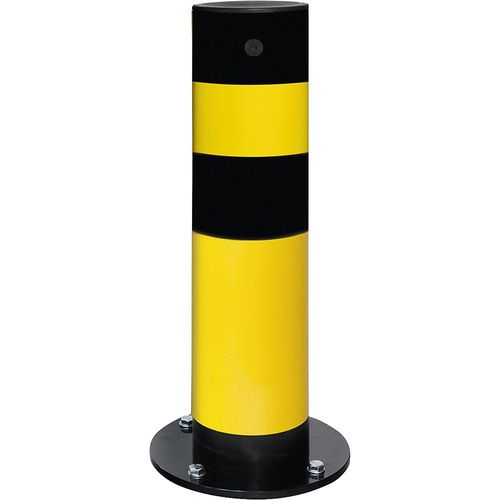 Black Bull Poller, zum Aufdübeln, Höhe 665 mm, gelb beschichtet