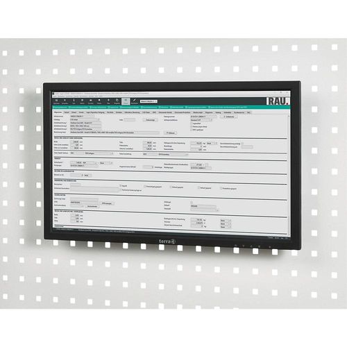 RAU Flachbildschirmhalter, zur Montage an Lochplatte, BxTxH 130 x 25 x 130 mm