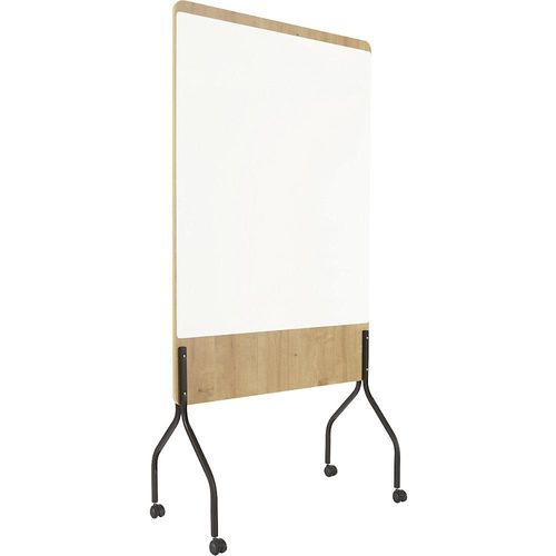Mobile Moderationswand NATURAL, HxBxT 2000 x 1000 x 450 mm, Whiteboardoberfläche weiß lackiert kaiserkraft