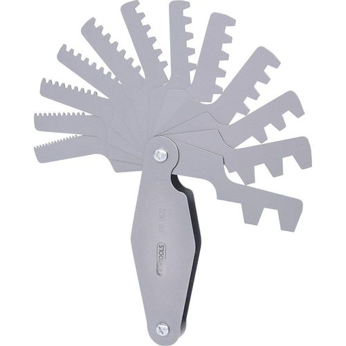 KS Tools Trapez-Gewindestahllehre, für 30° Gewinde, 2 - 12 mm