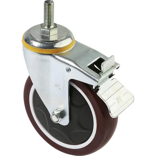 Lenkrolle mit Stopp, für Displaypaletten-Heber, 125 x 35 mm kaiserkraft