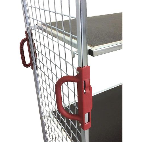 Kunststoff-Griff-Set, für Stahlrollbehälter, 2 Griffe, rot kaiserkraft