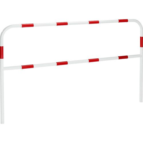 Schutzbügel, Stahlblech, Ø 42 mm, zum Einbetonieren in Gefahrenzonen, Breite 2000 mm, rot / weiß kaiserkraft