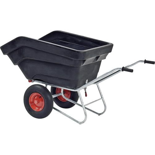 Kompaktkarre mit verzinktem Untergestell, Luftreifen, 300 l, LxB 1750 x 770 mm kaiserkraft