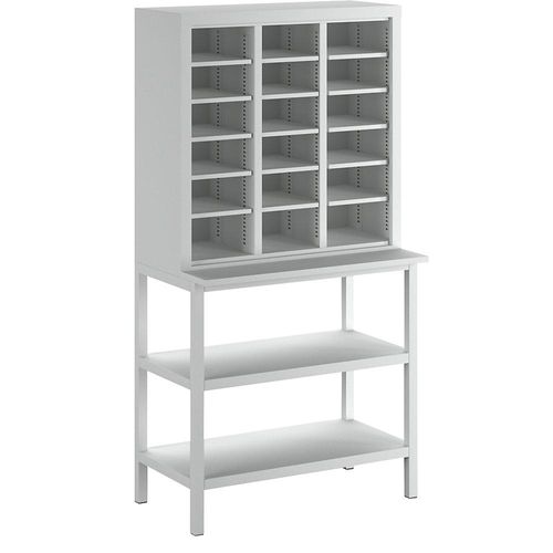 Pavoy Ordnungs- und Sortierstation, mit Arbeitstisch, lichtgrau